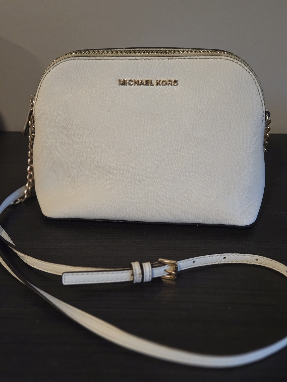 Michael Kors Dome White Crossbody  Pre Owned Very Clean